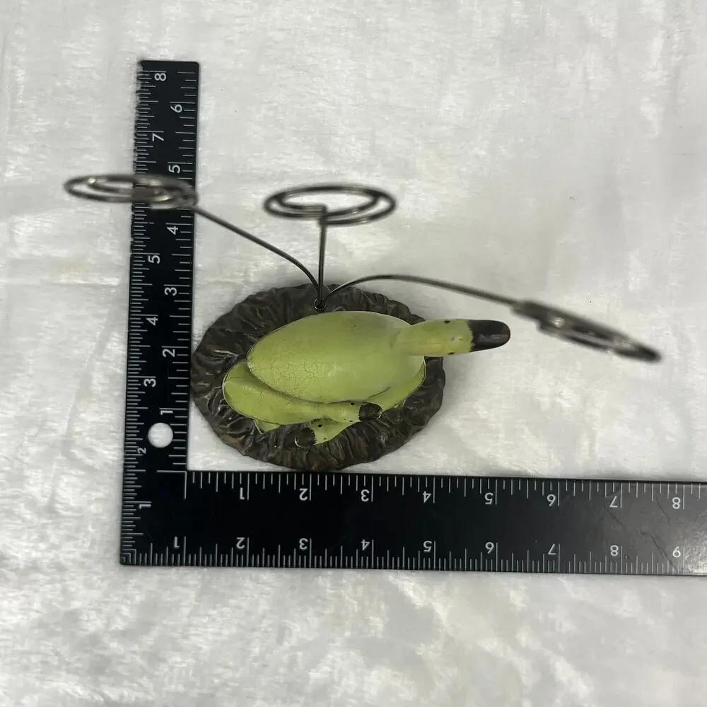 Resin Goose Family Photo Holder Figurine 9.5